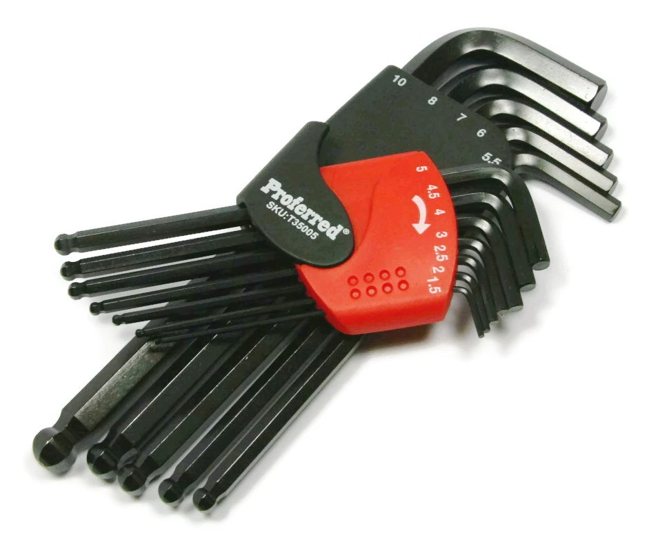 Industrial Allen Key Hex Wrench Long Arm Allen Wrench Set Ball Point Metric Size - Image 2 of 4