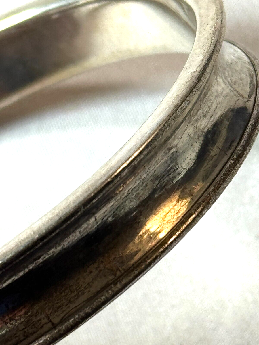 VTG '70s HEAVY TIFFANY & CO MAKERS STERLING SILVER BANGLE BRACELET