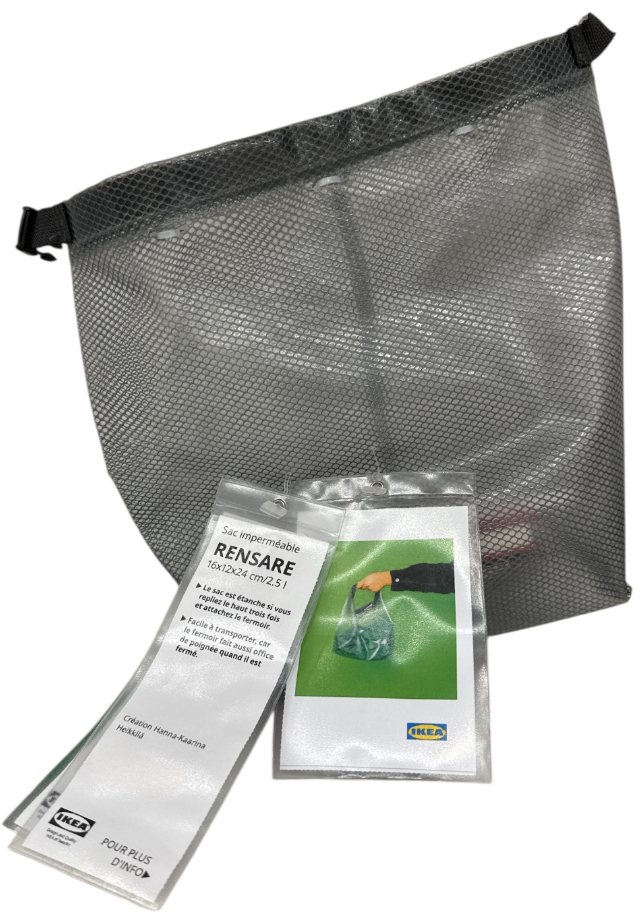 New IKEA RENSARE Waterproof Clothes Bag (6 ¼x4 ¾x9 ½ 85 oz