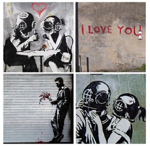 ✨banksy limited Edition✨ Graff.io Banksy Exclusive Quad Box Set Framed Limited