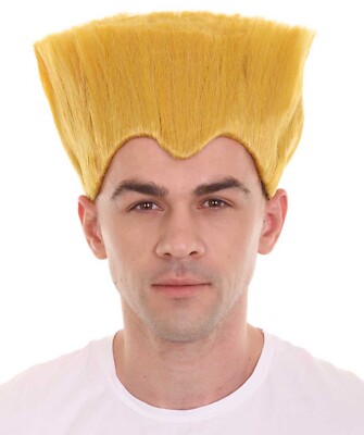 Guile Perücke Street Fighter Cosplay Kostüm Zubehör blond Flat Top Haare Erwachsene