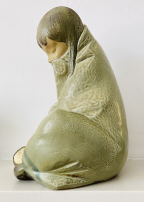 Figurine de poterie fille esquimau Lladro sculpture Juan Huerta