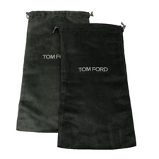 Authentic Tom Ford Shoe Dust Bag Set Gray Logo Suede Drawstring Travel Storage