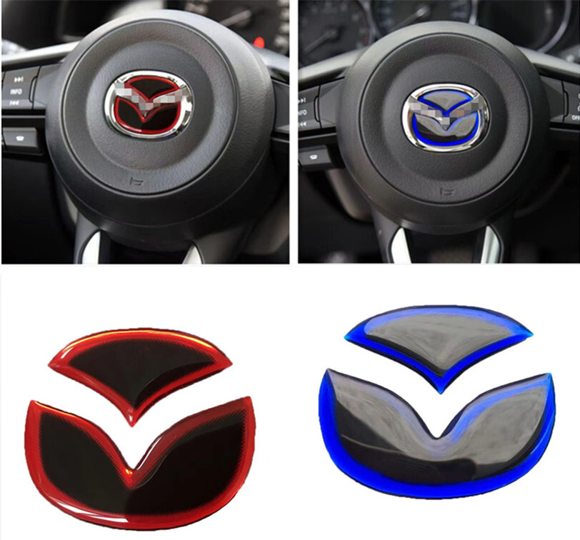 Mazda Axela 6 Steering Wheel Logo Emblem Badge Decal with Adhesive