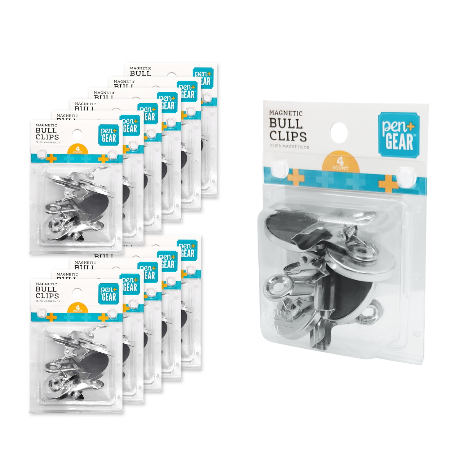 Magnetic Bull Clips, 12 Pack, 4 Pieces per Pack, 48 Clips Total