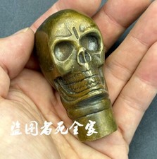 Brass Skull Head Hand Claw Walking Stick Cane Handle Top Topper