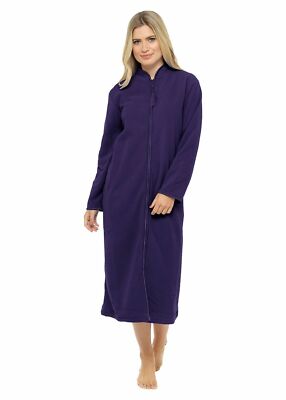 Ladies Zip Up Soft Fleece Dressing Gown, Zipped Robe With Satin Trim Rose New | eBay Ladies Zip Up Soft Fleece Dressing Gown, Zipped Robe With Satin Trim Rose New | eBay