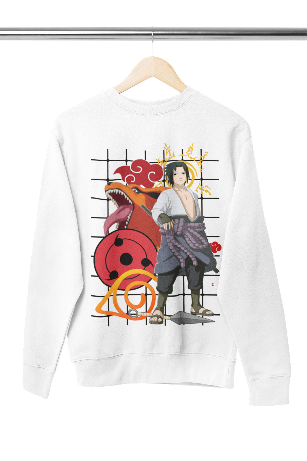 Naruto sasuke kakashi Minato sello 9 cola zorro Kurama suéter hombre S-XXXL