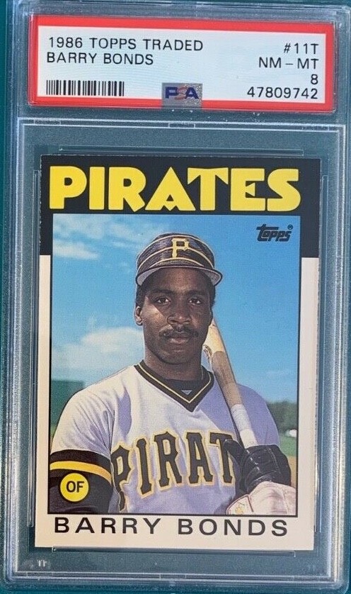 1986 Topps Traded Baseball #11T Barry Bonds Rookie PSA 8 