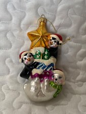 Vintage Summit Blown Glass Penguins  Polar Bear Christmas Ornament 5.75  T