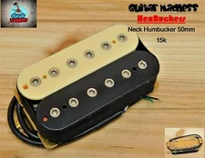 G.M. HexBucker High Output (50mm) Neck Humbucker Zebra with Chrome Poles