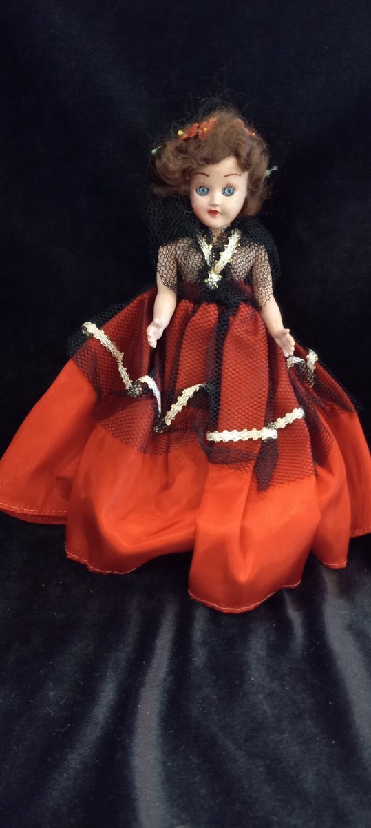 フランス？アメリカ？ヴィンテージクローズアイドール VINTAGE Doll with Eyes That Open and Close brunette blue eyes red