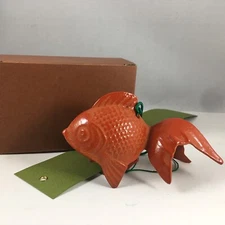 Kotobuki Japanese Wind Chime Bell Iron Orange Goldfish 485-081 Made in Japan