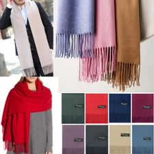 Lot Oversized Blanket 100% Cashmere Scarf Shawl Wrap Plain Solid Scotland Wool