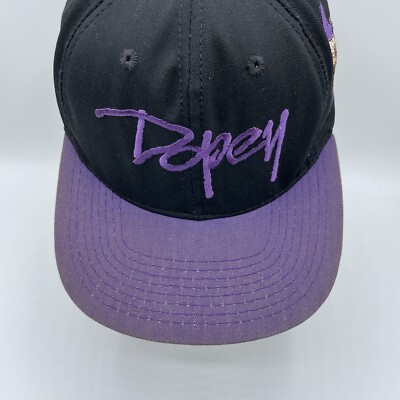Vintage Dopey Hat Disney Adult Snapback Black Purple Baseball Cap