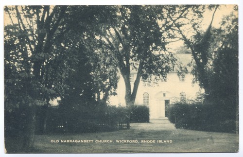 Wickford, Rhode Island Vintage Old Narragansett Church St. Pauls Gilbert Stuart - Bild 1 von 2