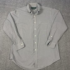 Lauren Ralph Lauren Dress Shirt Men's 16-32/33 Gray Gingham Plaid Button Down