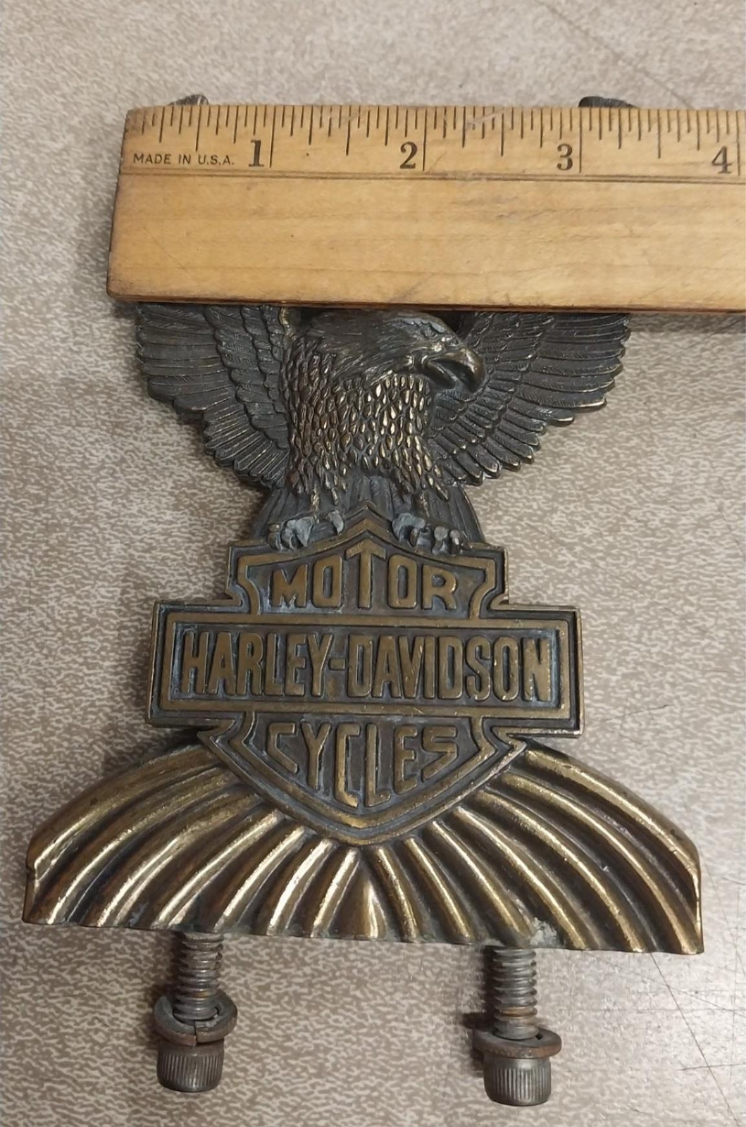 Eagle Sissy Bar Insert 9177085 13034 Harley Davidson Brass Emblem