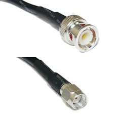 RFC195 Silver BNC MALE to RP-SMA MALE Coax RF Cable USA Lot