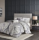 Madison Park Vienna 6 Piece Printed Duvet Set, King, Slate Pasley $310 MSRP