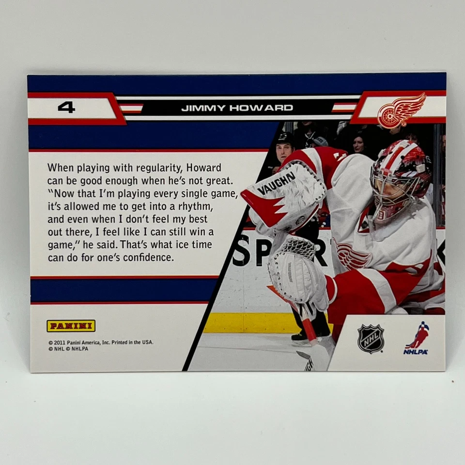 2010-11 Panini Zenith Crease is the Word Jimmy Howard #4 - Image 2 of 2