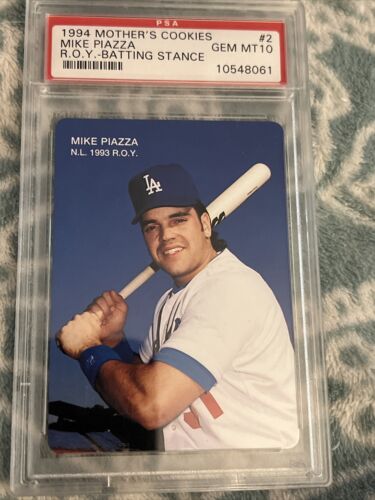 Mike Piazza Rookie Graded 1994 Mother's Cookies #2 (PSA GEM MINT 10) - Picture 1 of 2
