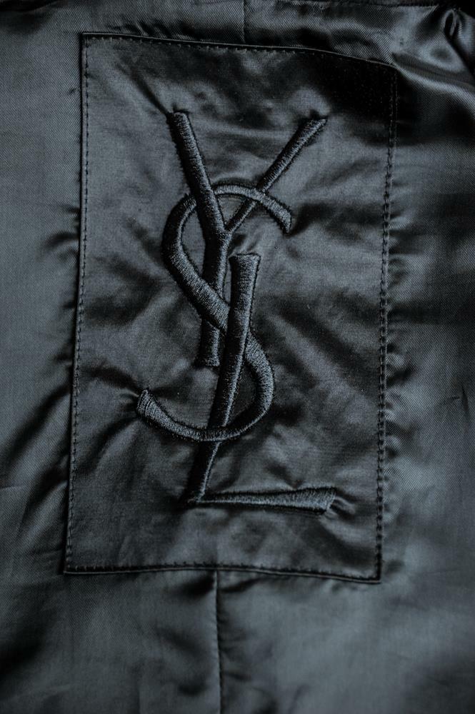 YVES SAINT LAURENT Mens Satin Black Utility Patch Pocket