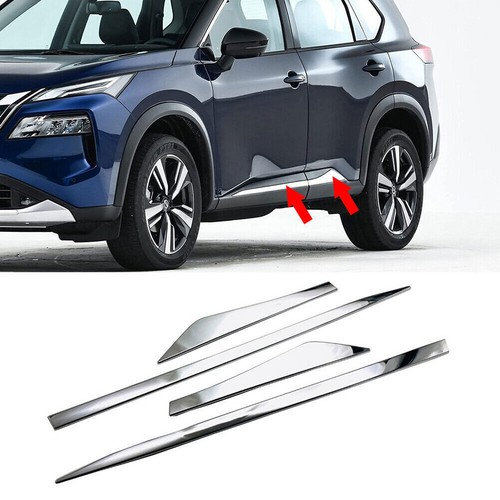 Chrome Door Side Body Lower Moldings Trim Kit For Nissan Rogue/X-Trail 2021-2023