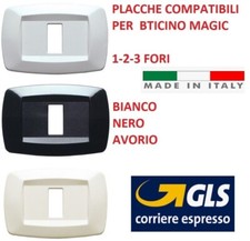 PLACCA BIANCA-NERA-AVORIO COMPATIBILE BTICINO MAGIC 1-2-3POSTI PER SUPPORTI 503R