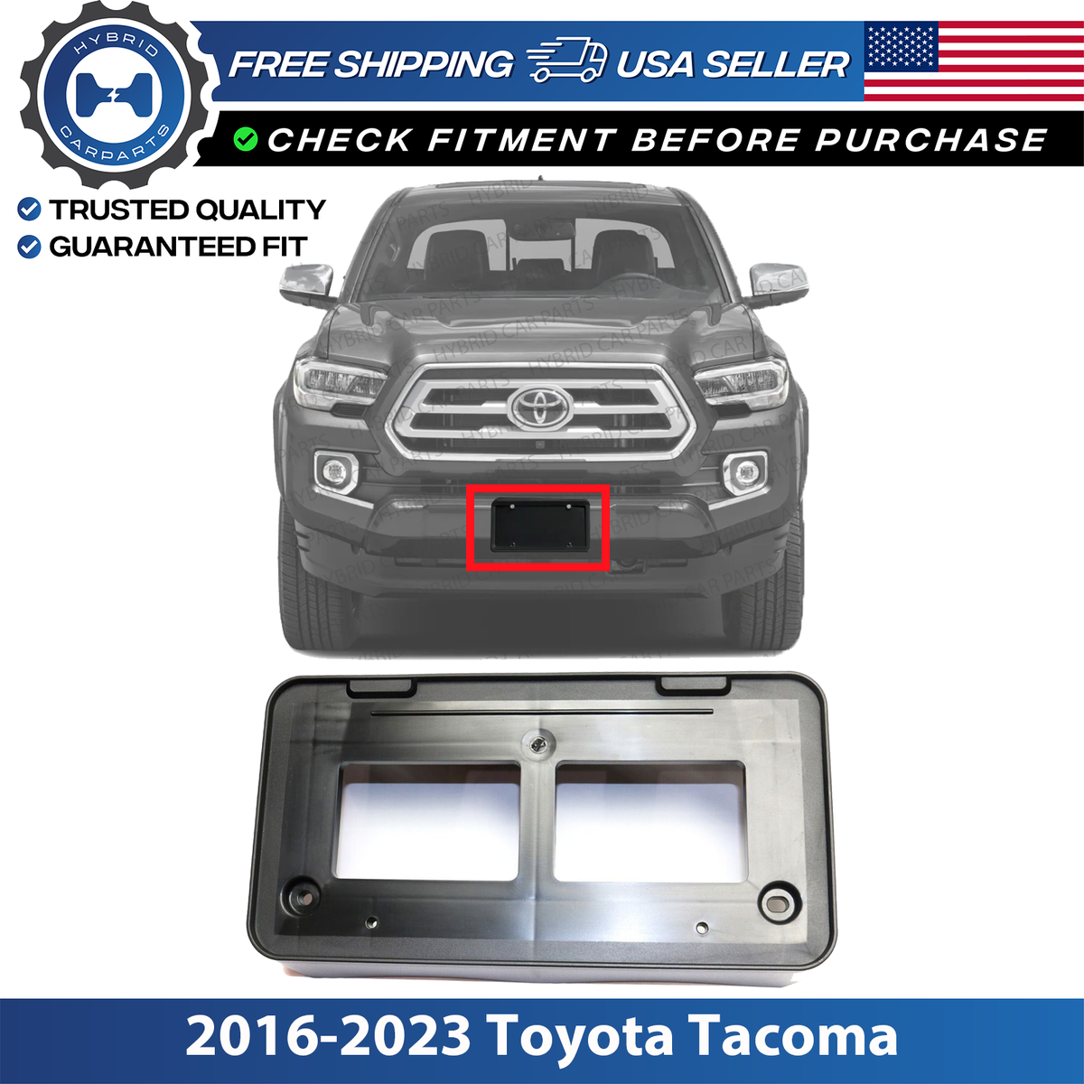 License Plate Frame Toyota Tacoma Front License Plate Bracket For 2016-2023 Toyota Tacoma - Part #7510104011 Tacoma Front License Plate Mount - Foto 4