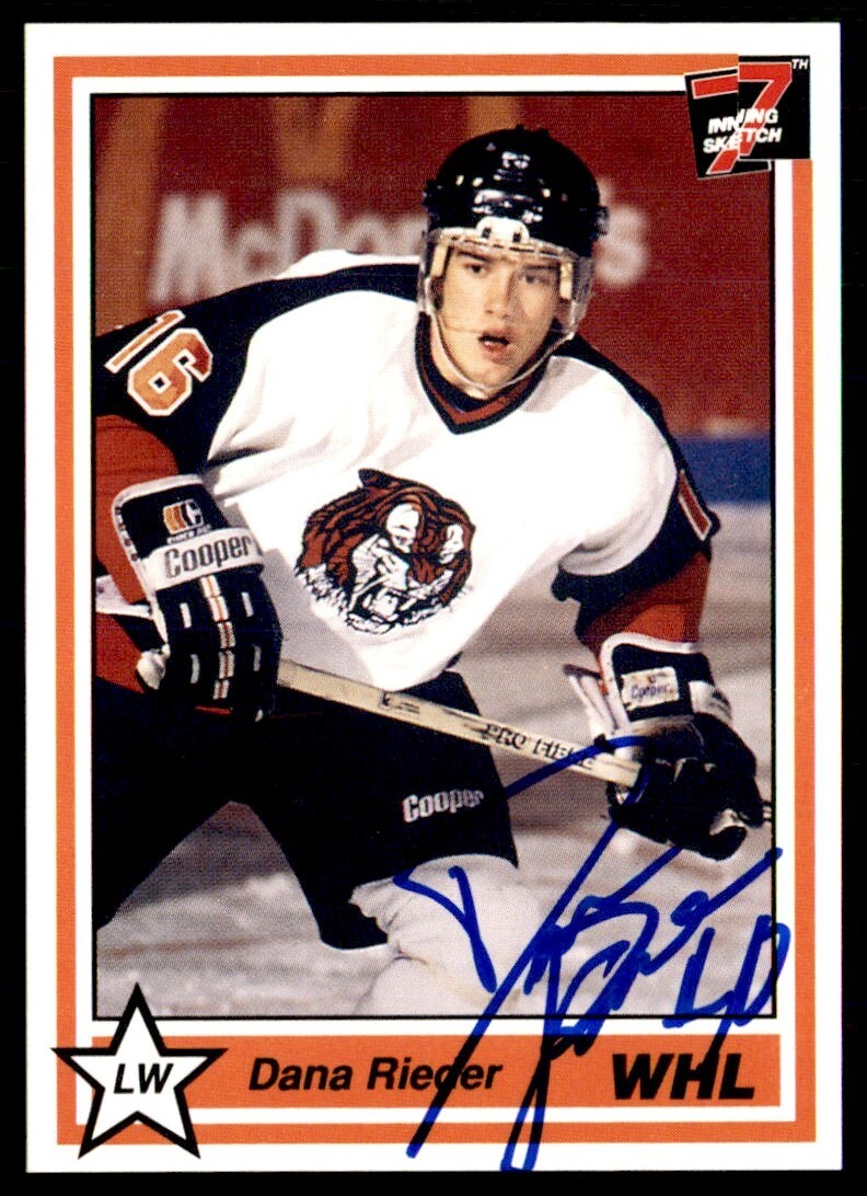 199091 7th Inning Sketch WHL Dana Rieder Auto Medicine Hat Tigers 32