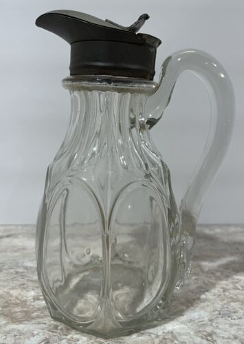 EAPG Early American Pattern Glass Oval Rib Pattern Syrup Pitcher Circa 1860s - Picture 3 of 10