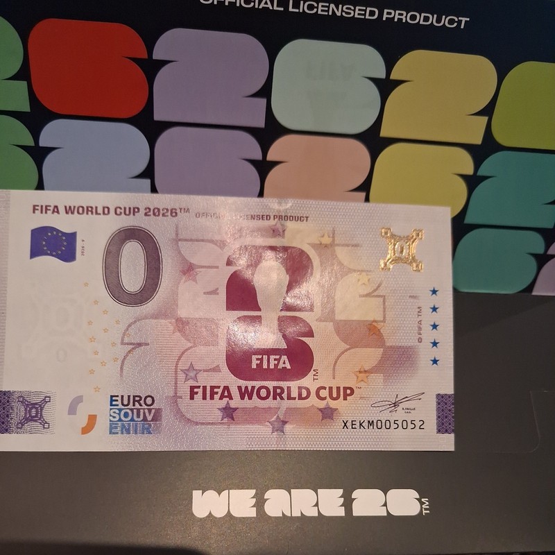 3 FWC 2026 0 Euro Banknote Official Trophy Souvenir Limited Edition UNC FIFA