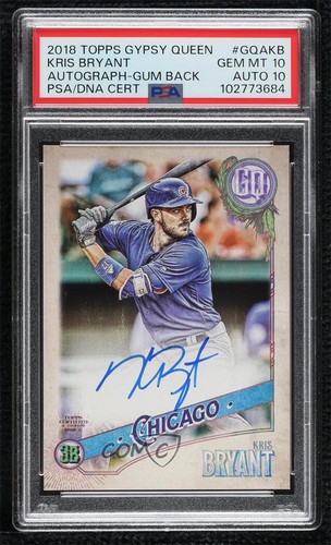 Kris Bryant [Gum Back] #GQA-KB 2018 Topps Gypsy Queen Autographs card