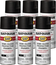 Rust-Oleum 7798830-6PK Stops Rust Spray Paint, Semi-Gloss Black 6 Pack