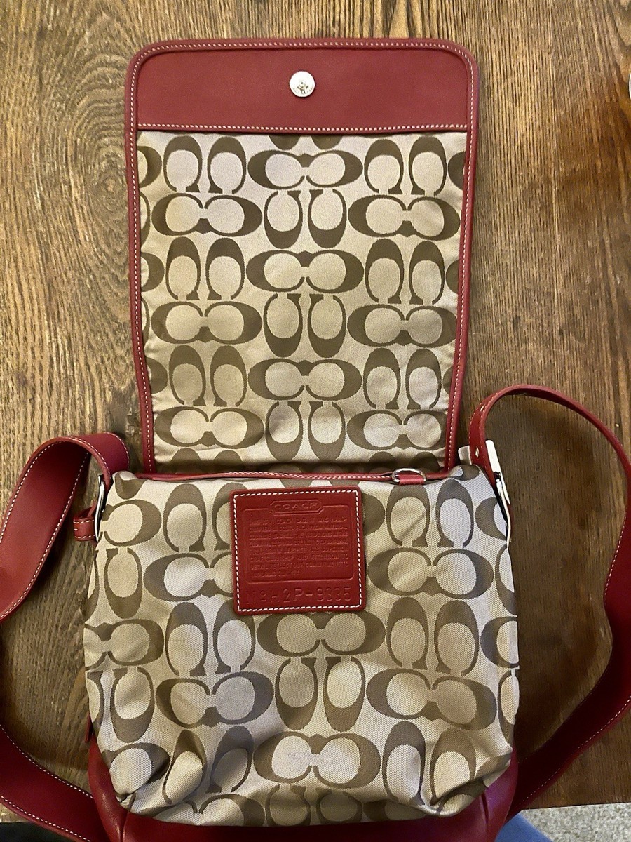 Coach Vintage Legacy Red Leather Saddle Studio Flap Crossbody Bag