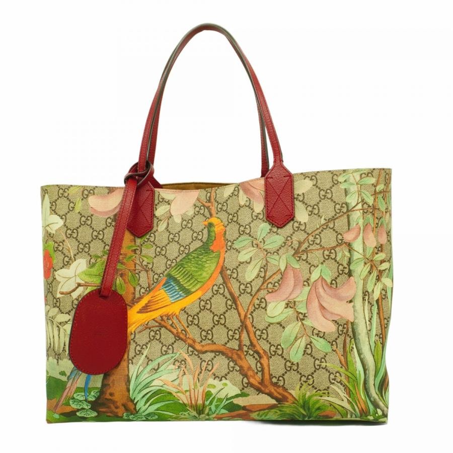 GUCCI GG Supreme PVC Tote Bag in Beige Multicolor Tian 412096