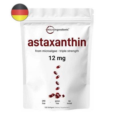 Astaxanthin 12mg Softgels | Premium Astaxanthin Antioxidant Supplements 120 Cts