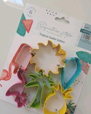 New Signature Style 6 Piece Tropical Cookie Cutters/Palm/pineapple/ice-cream/sun