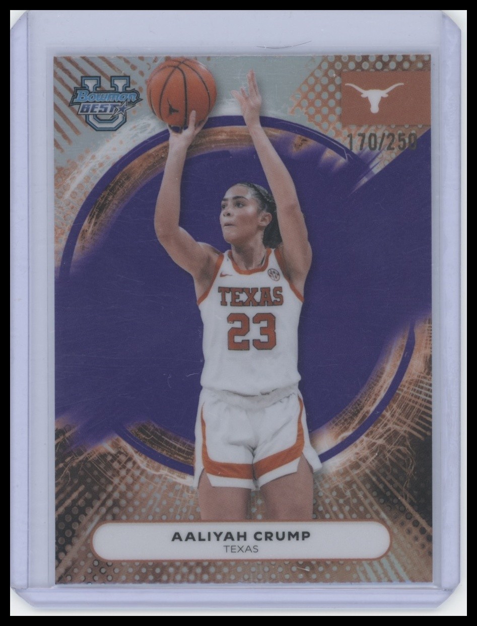 2025-26 Bowman's Best University #41 Aaliyah Crump Purple #/250