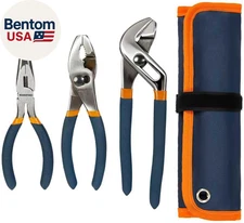 3-Piece Pliers Set, 6 Inch Long Nose,6 Inch Slip Joint, 8 Inch Water Pump Pliers