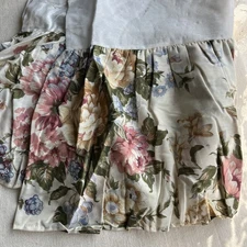 Vintage FULL Bed SET Ruffle Bed Skirt  & Two Pillow Shams Country Cottage Roses