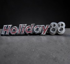 Oldsmobile Delta 88 Holiday Emblem 3.5 Oem Gm Red Lettering - Shows Color Loss