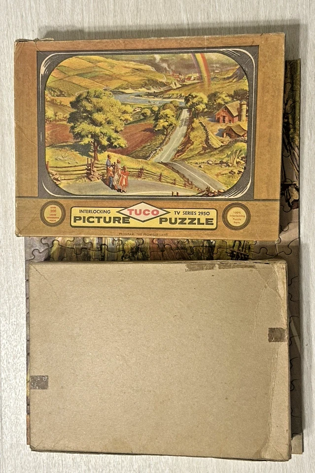 VINTAGE TUCO PICTURE PUZZLE TV SERIES THE PROMISED LAND COMPLETE IN BOX (1950’S) - Image 4 of 4
