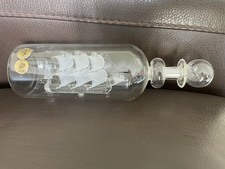 Vintage Victory Ship In A Bottle By Labglass Whitburn - Stand Not Supplied