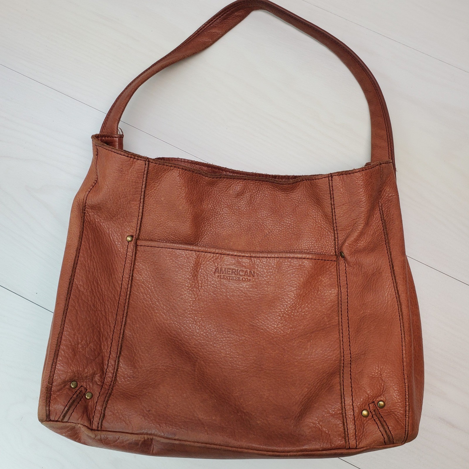 American Leather Co Brown Genuine Leather Shoulder Bag Hobo Style