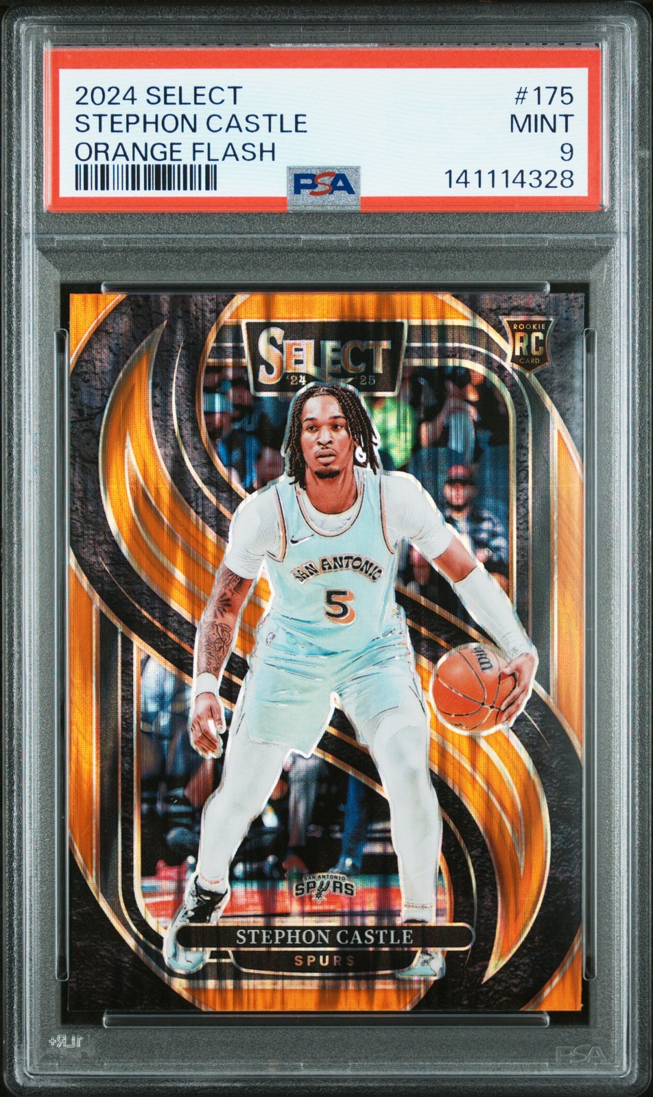 2024 PANINI SELECT ORANGE FLASH #175 STEPHON CASTLE PSA 9