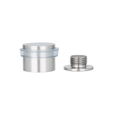 Stainless Steel Door Stopper Screw Adhesive Clear Rubber 0.94x0.83 Inch