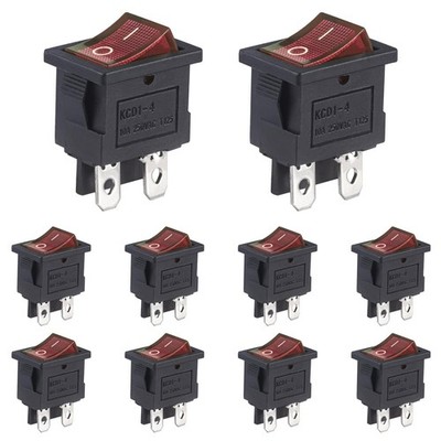 VEXUNGA 4 Pin Mini Rocker Switch On Off 10A 250V AC DPDT Lighted Illuminated ...
