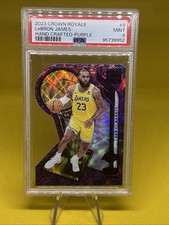 2023-24 Panini Crown Royale LeBron James Hand Crafted #8 Purple /25 PSA 9 Pop 2
